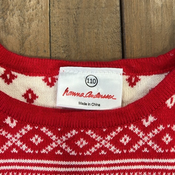 Hanna andersson fairisle snowflake drop waist sweater dres - Picture 3 of 5